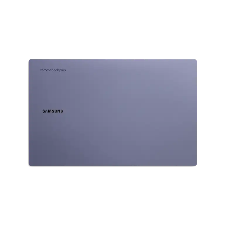 Samsung Galaxy Chromebook Plus device closed top view.