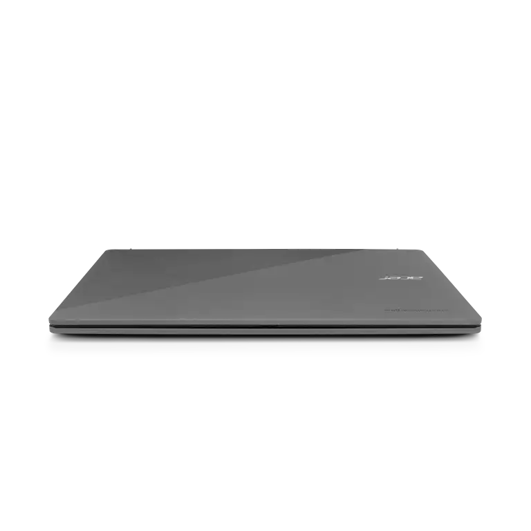Acer Chromebook Plus 515 device shown closed in a direct front view.