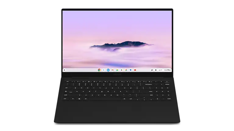 Samsung Galaxy Chromebook Plus device open laptop.