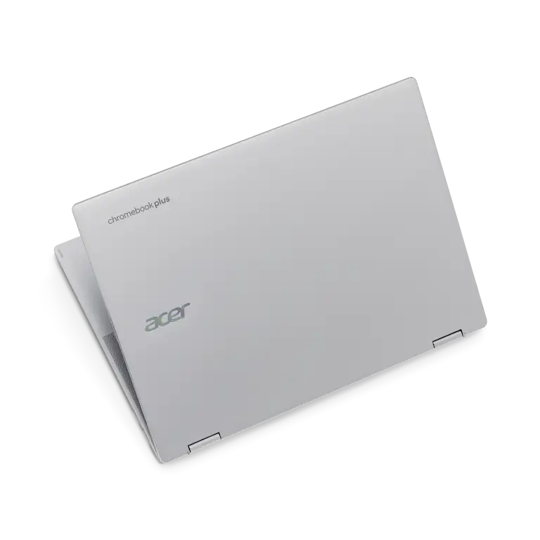Acer Chromebook Plus Spin 514 device almost closed top view.