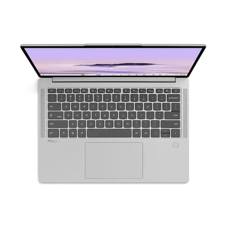 Lenovo Chromebook Plus Gen 10 device top view.
